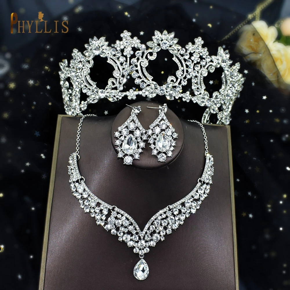 A116 Fashion Tiaras Wedding Crown Earrings Necklace Set African Bridal Jewelry Sets Bride Luxury Jewelry Set for Party Prom
A116 Fashion Tiaras Wedding Crown Earrings Necklace Set African Bridal Jewelry Sets Bride Luxury Jewelry Set for Party Prom
