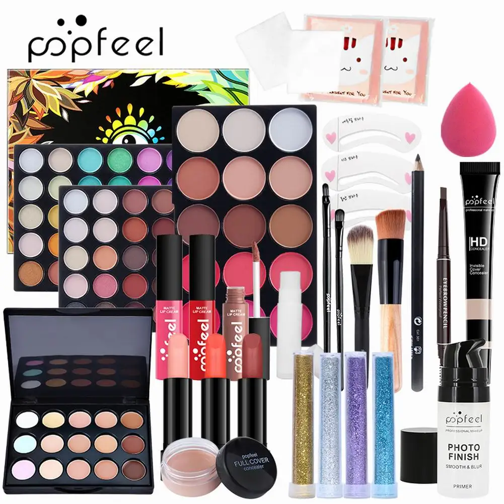 Full Make Up Sets Eyeshadow Lipstick Eyebrow Pencil Lip Gloss Foundation Makeup Brush Powder Puff Cosmetics Kit with Makeup Bag
Full Make Up Sets Eyeshadow Lipstick Eyebrow Pencil Lip Gloss Foundation Makeup Brush Powder Puff Cosmetics Kit with Makeup Bag