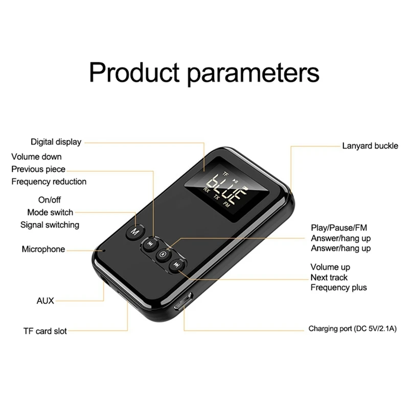 Bluetooth Receiver 2In1 BT V5.0 Adapter for PC Computer/Laptop/Car FM 
Bluetooth Receiver 2In1 BT V5.0 Adapter for PC Computer/Laptop/Car FM