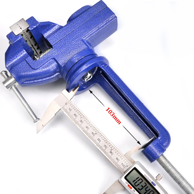 3" Multi-functional Clamp-on Bench Vise 360 Degree Swivel Cast Iron Tabletop Vice with Anvil and Large Table Clamp 100mm
3" Multi-functional Clamp-on Bench Vise 360 Degree Swivel Cast Iron Tabletop Vice with Anvil and Large Table Clamp 100mm