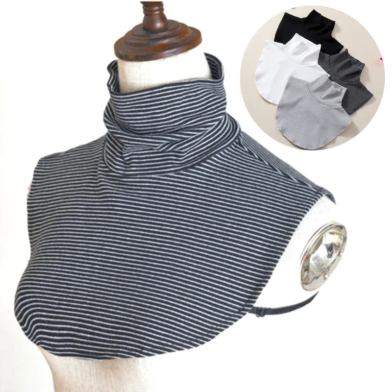 Womens Fake Collar Stripe Turtleneck Faux False Blouse Top Collar Black White Female Turtleneck Shirt Sweater Detachable Collar
Womens Fake Collar Stripe Turtleneck Faux False Blouse Top Collar Black White Female Turtleneck Shirt Sweater Detachable Collar