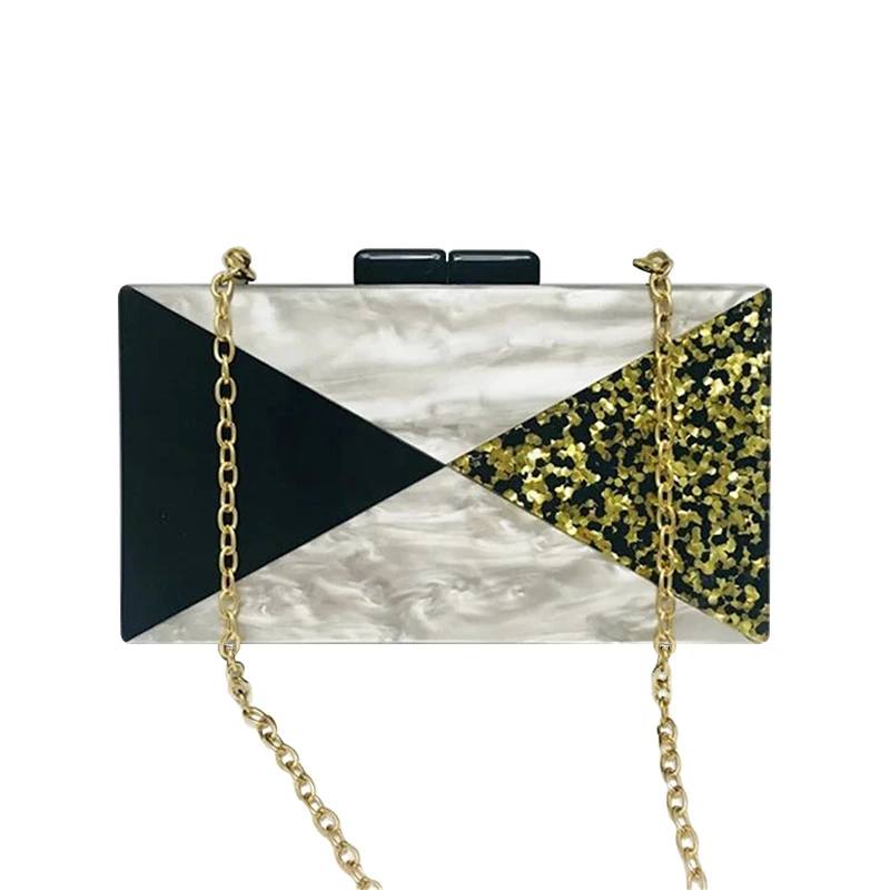 Stylish Acrylic Evening Bag Black Silver Gold Patchwork Clutch Purse Woman's Wallet Brand Shoulder Crossbody Bags Sequin Handbag
Stylish Acrylic Evening Bag Black Silver Gold Patchwork Clutch Purse Woman's Wallet Brand Shoulder Crossbody Bags Sequin Handbag