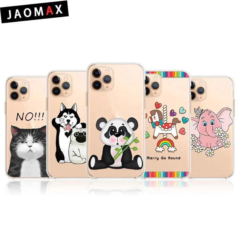 Jaomax милый мультяшный Единорог кошка собака чехол для телефона iPhone 11 Pro XR XS Max 6s 7 8