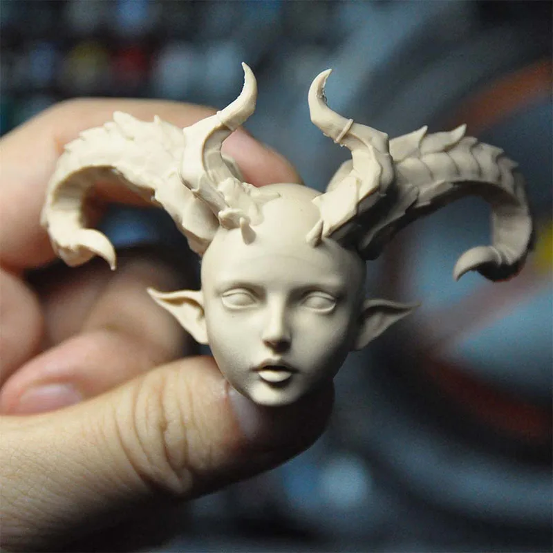 1/6 Unpainted Oriental Classical Dragon Girl with Horned Fairy Witch Head Sculpture Model Fit 12'' Action Figure Body 
1/6 Unpainted Oriental Classical Dragon Girl with Horned Fairy Witch Head Sculpture Model Fit 12'' Action Figure Body
