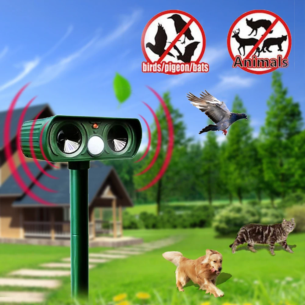 Sonic Outdoor Solar Ultrasonic Electronic Animal Bird Repeller PIR Motion Sensor Repellent Scarer Scare Wild Animals Away Tool
Sonic Outdoor Solar Ultrasonic Electronic Animal Bird Repeller PIR Motion Sensor Repellent Scarer Scare Wild Animals Away Tool