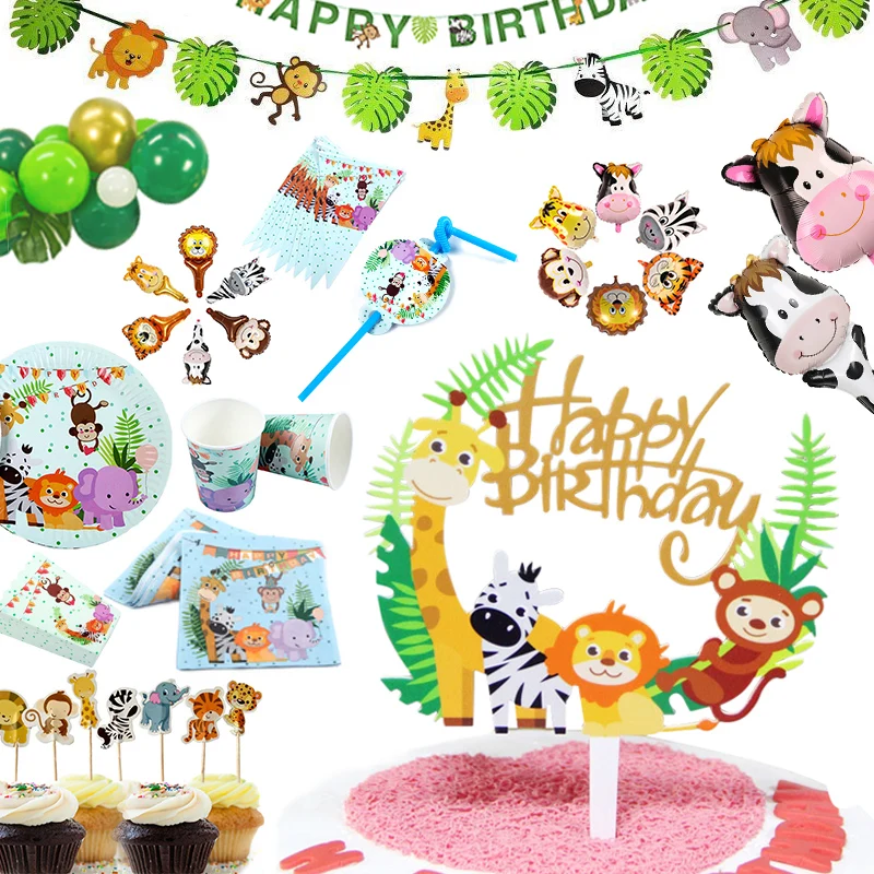 Cartoon Jungle Animal Theme Balloon Birthday Party Decorations Kids Disposable Tableware Decorative Balloon Party Supplies
Cartoon Jungle Animal Theme Balloon Birthday Party Decorations Kids Disposable Tableware Decorative Balloon Party Supplies