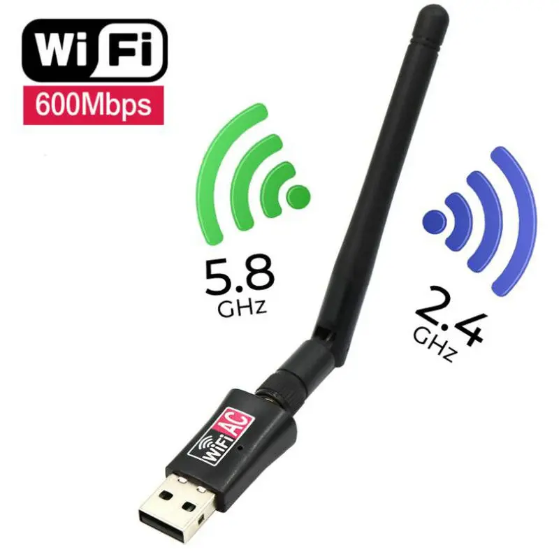 600Mbps Dual Band 5G Wireless Lan card USB WiFi Adapter 802.11AC with Antenna wi-fi USB dongle
600Mbps Dual Band 5G Wireless Lan card USB WiFi Adapter 802.11AC with Antenna wi-fi USB dongle
