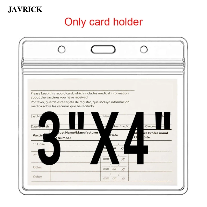 Transparent CDC Vaccinated Card Protector 4 X 3" Immunization Record Protection Cards Holder Clear Sleeve with Resealable Zip
Transparent CDC Vaccinated Card Protector 4 X 3" Immunization Record Protection Cards Holder Clear Sleeve with Resealable Zip
