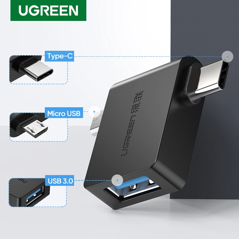 Ugreen OTG Adapter 2 in 1 Micro USB Type C to USB 3.0 Type-C Adapter For Samsung Galaxy S10 Macbook USB C OTG Adapter For Huawei
Ugreen OTG Adapter 2 in 1 Micro USB Type C to USB 3.0 Type-C Adapter For Samsung Galaxy S10 Macbook USB C OTG Adapter For Huawei