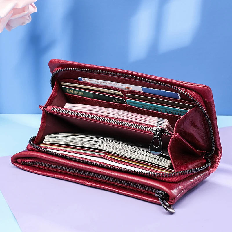 Genuine Leather Wallet Women Clutch Large Capacity Female Long Purse Zipper Pocket Card Holder Casual Ladies Wallets
Genuine Leather Wallet Women Clutch Large Capacity Female Long Purse Zipper Pocket Card Holder Casual Ladies Wallets