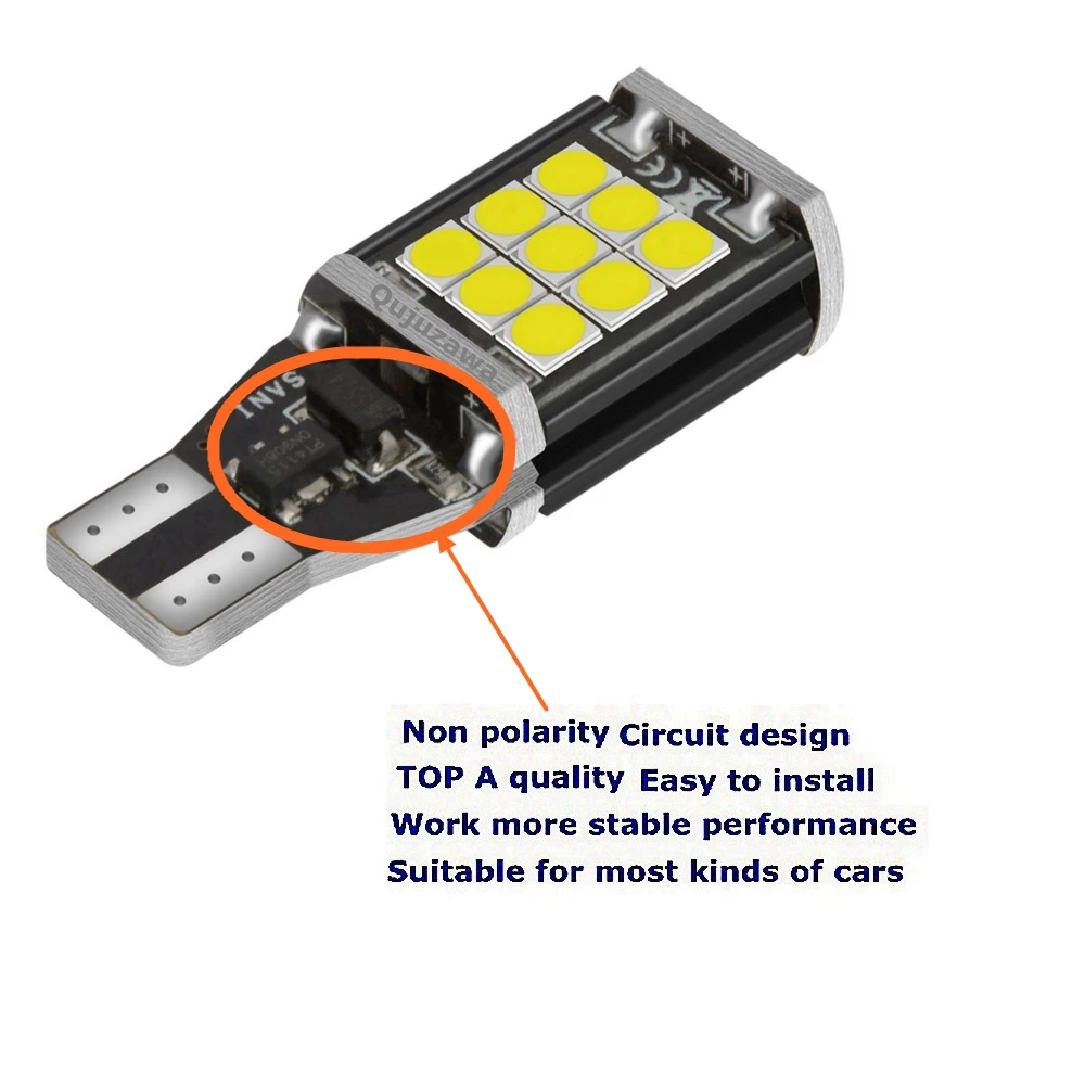 2 шт. Новые T15 W16W WY16W Супер Яркие LED Автомобильные Лампы Габаритов, Стоп-сигналов, Ремонта, Сигналов поворота, Canbus Автозапасное Заднее Зеркало Фары Дневного света.