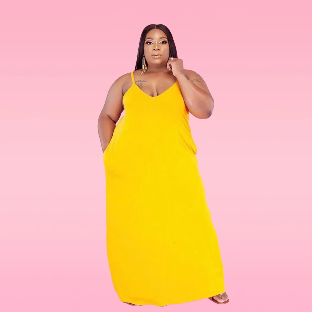 V Neck Long Dress Spaghetti Strap Women Casual Loose Plus Size 4XL 5XL Home Wear Dresses for Ladies Dropshipping 2021 Fashion
V Neck Long Dress Spaghetti Strap Women Casual Loose Plus Size 4XL 5XL Home Wear Dresses for Ladies Dropshipping 2021 Fashion
