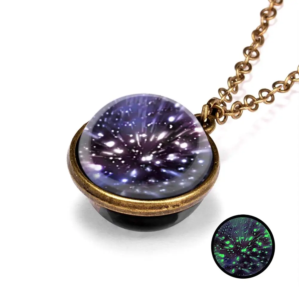 Trendy Planet Necklace Galaxy Nebula Space Map Universe Glass Ball Pendant Glow in the Dark Jewelry Gift 
Trendy Planet Necklace Galaxy Nebula Space Map Universe Glass Ball Pendant Glow in the Dark Jewelry Gift