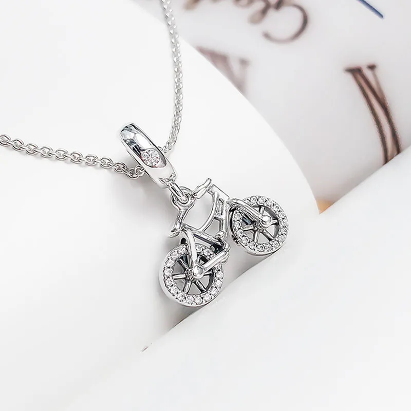 

Authentic 925 Sterling Silver Charm Creative Gorgeous Bicycle Fashion Pendant Fit Pandora Women Bracelet & Necklace Diy Jewelry