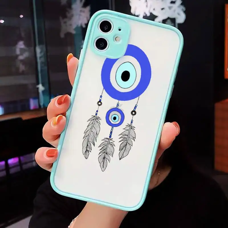 Evil eye Phone Case For iPhone 12 11 Mini Pro XR XS Max 7 8 Plus X Matte transparent blue Back Cover
Evil eye Phone Case For iPhone 12 11 Mini Pro XR XS Max 7 8 Plus X Matte transparent blue Back Cover