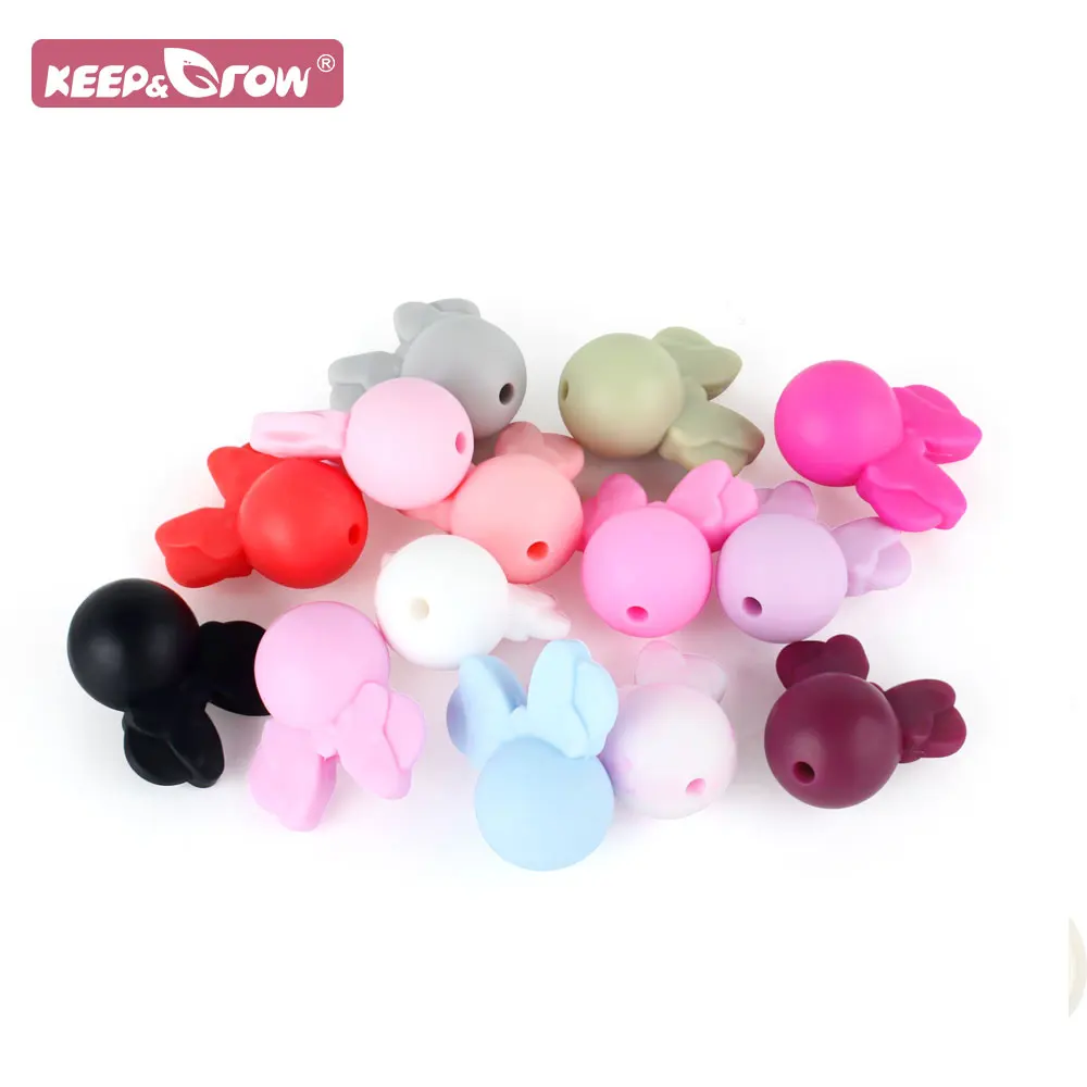 50pcs Minnie Shape Baby Beads Silicone Food Grade Mouse Silicone Teething Beads BPA Free DIY Pacifier Chain Necklace Accessories
50pcs Minnie Shape Baby Beads Silicone Food Grade Mouse Silicone Teething Beads BPA Free DIY Pacifier Chain Necklace Accessories