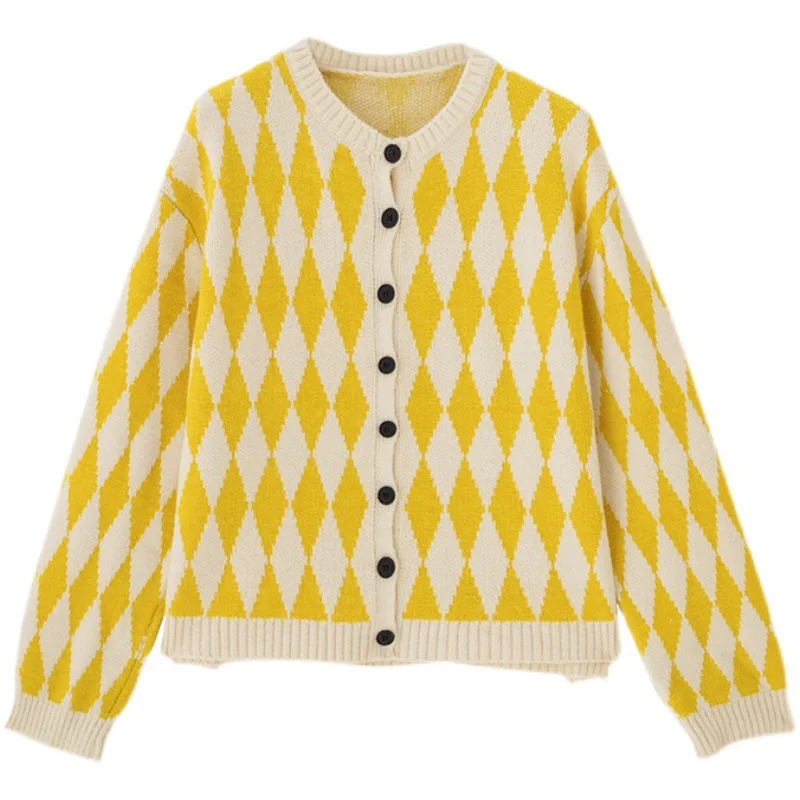 2021 Fall/Winter Sweater Women Korean V-neck Jacket Loose Diamond-shaped Short Knit Jacket Sweater Casual Knitted Cardigan Top
2021 Fall/Winter Sweater Women Korean V-neck Jacket Loose Diamond-shaped Short Knit Jacket Sweater Casual Knitted Cardigan Top