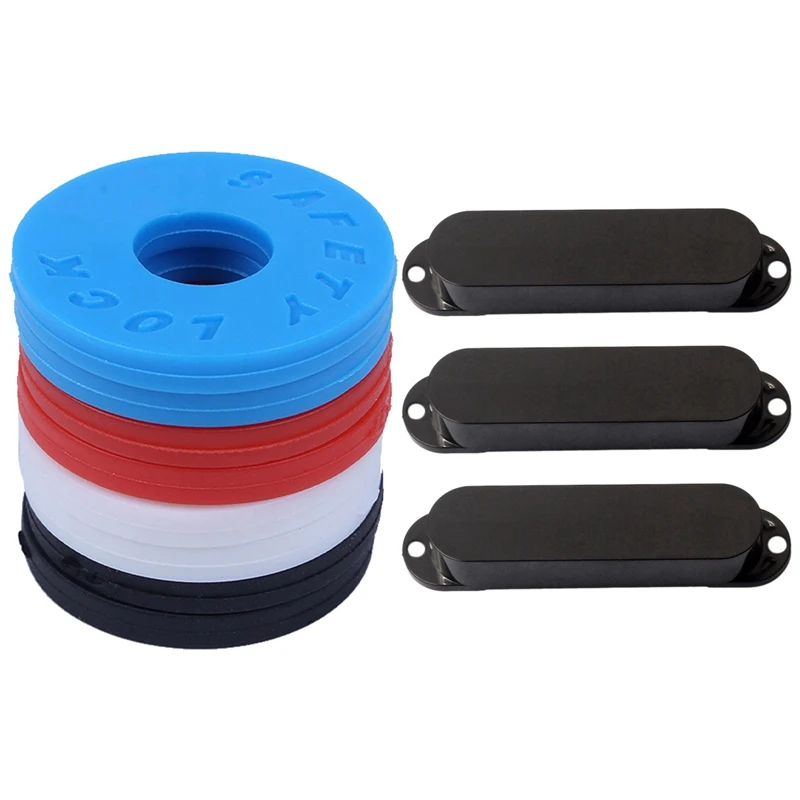 Strap Locks (4 Pair) -2 Red, 2 Blue, 2 Black, 2 White with Black St Closed Single Coil Pickup Cover Sealed Pickup Covers
Strap Locks (4 Pair) -2 Red, 2 Blue, 2 Black, 2 White with Black St Closed Single Coil Pickup Cover Sealed Pickup Covers
