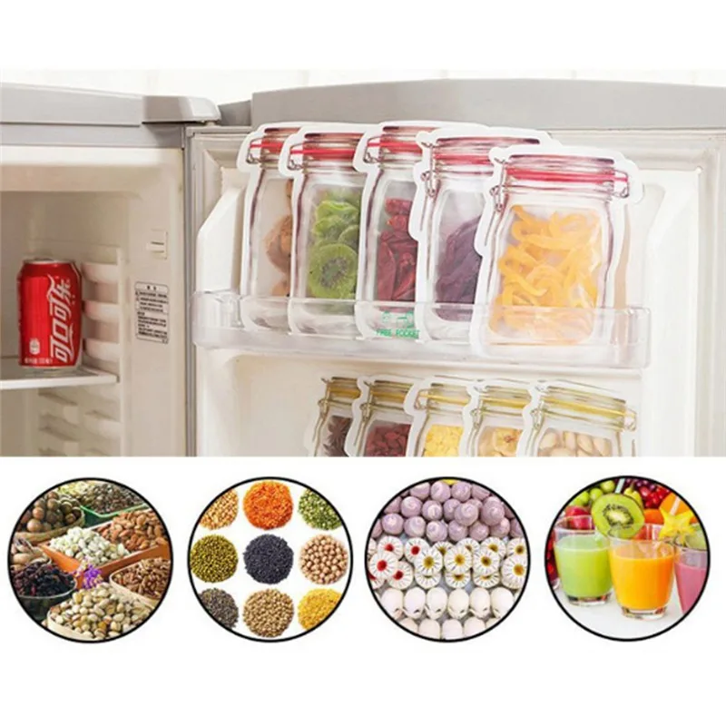 Reusable Mason Jar Bottles Bags Nuts Candy Cookies Bag Seal Fresh Food Storage Snacks Zipper Sealed Kitchen Food Snacks Sealed
Reusable Mason Jar Bottles Bags Nuts Candy Cookies Bag Seal Fresh Food Storage Snacks Zipper Sealed Kitchen Food Snacks Sealed
