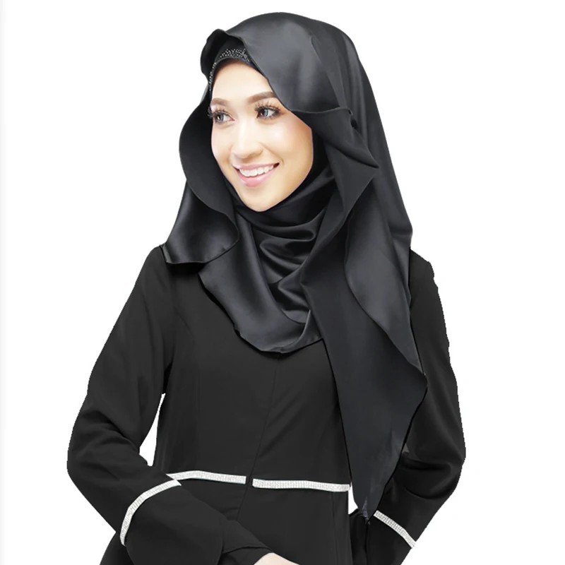 Muslim Hijabs Scarfs for Women Ramadan Accessory Ladies Turban Satin Hijaba Female Elegant Balck Islamic Head Scarf
Muslim Hijabs Scarfs for Women Ramadan Accessory Ladies Turban Satin Hijaba Female Elegant Balck Islamic Head Scarf