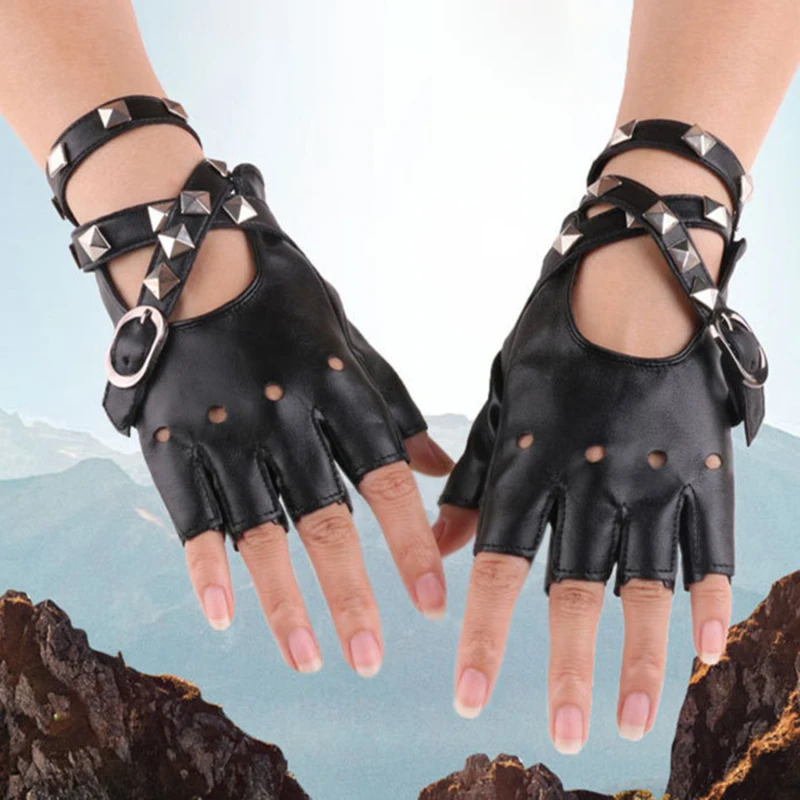 Unisex Fingerless Driving PU Leather Gloves Motor Cool Rivet Sexy Disco Dancing Rock And Roll Black Red White Punk Glove
Unisex Fingerless Driving PU Leather Gloves Motor Cool Rivet Sexy Disco Dancing Rock And Roll Black Red White Punk Glove