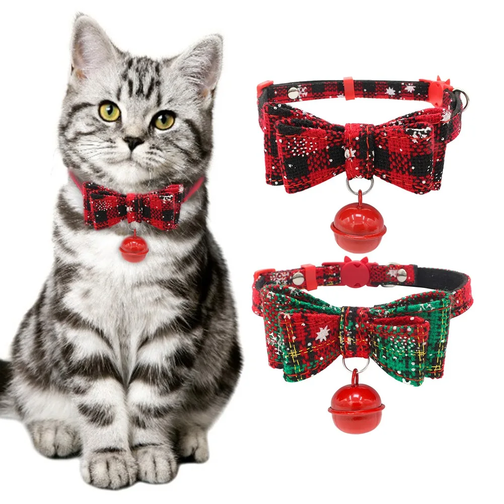 Christmas Cat Bow Tie Collars With Bell Snowflakes Plaid Pet Xmas Collar Costume For Small Dog Puppy Cat Pet Accessories
Christmas Cat Bow Tie Collars With Bell Snowflakes Plaid Pet Xmas Collar Costume For Small Dog Puppy Cat Pet Accessories