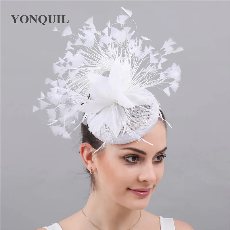 White Fashion Sinamay Headbands Fascinator Hats Bridal Women Fancy Mesh Feather Decoration Headpiece Wedding Race Headwear
White Fashion Sinamay Headbands Fascinator Hats Bridal Women Fancy Mesh Feather Decoration Headpiece Wedding Race Headwear