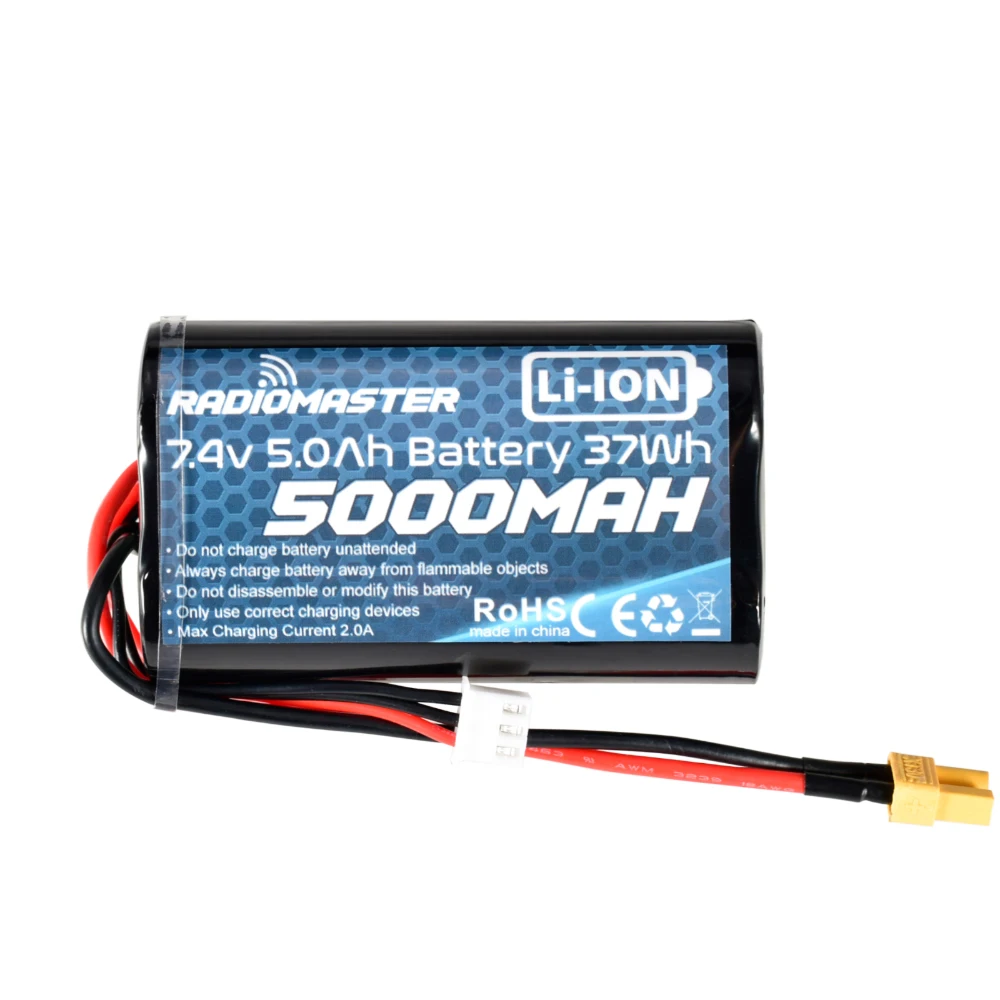 Аккумулятор RadioMaster TX16S TX18S, 7,4 В, 2S, 5000 мАч, 37 Вт/ч, Lipo батарея для передатчика дистанционного управления, JST-XH и разъем XT30
Аккумулятор RadioMaster TX16S TX18S, 7,4 В, 2S, 5000 мАч, 37 Вт/ч, Lipo батарея для передатчика дистанционного управления, JST-XH и разъем XT30