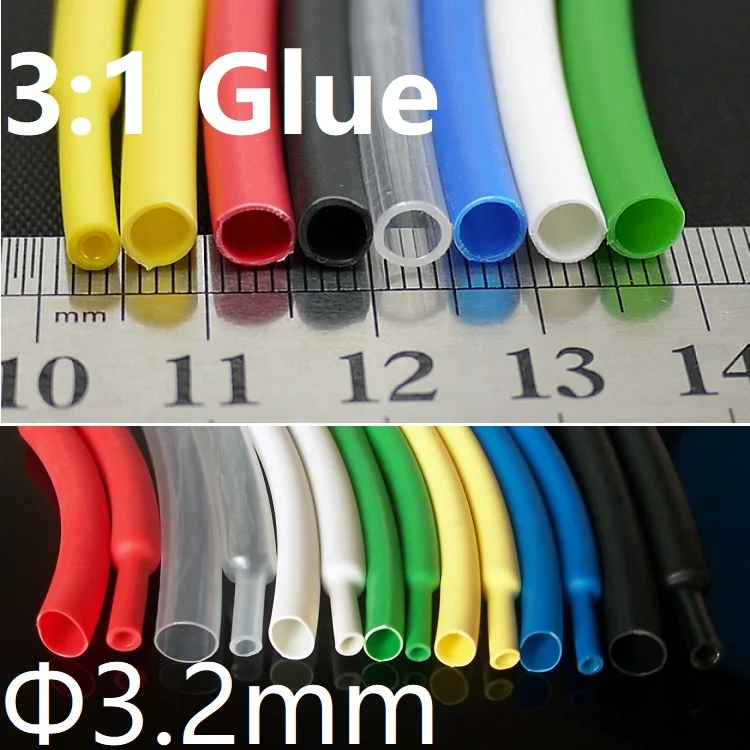 Diameter 3.2mm Heat Shrink Tubing 3:1 Ratio Dual Wall Thick Glue Waterproof Wire Wrap Insulated Adhesive Lined Cable Slveeve
Diameter 3.2mm Heat Shrink Tubing 3:1 Ratio Dual Wall Thick Glue Waterproof Wire Wrap Insulated Adhesive Lined Cable Slveeve