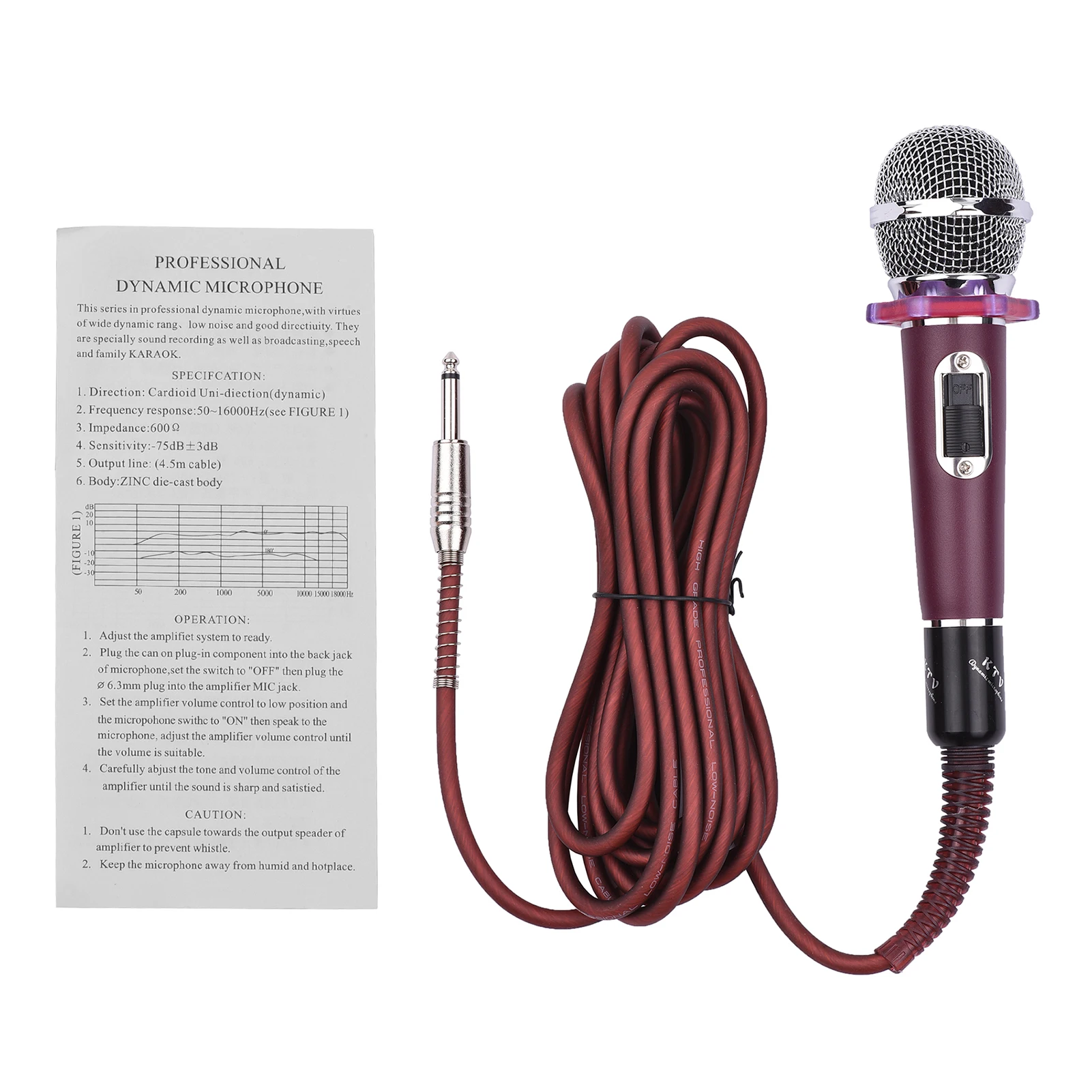 Muslady Dynamic Handheld Cardioid Condenser Microphone Wired Mic 4.5m/15ft Cable 6.35mm Plug for Music Singing Karaoke Stage
Muslady Dynamic Handheld Cardioid Condenser Microphone Wired Mic 4.5m/15ft Cable 6.35mm Plug for Music Singing Karaoke Stage