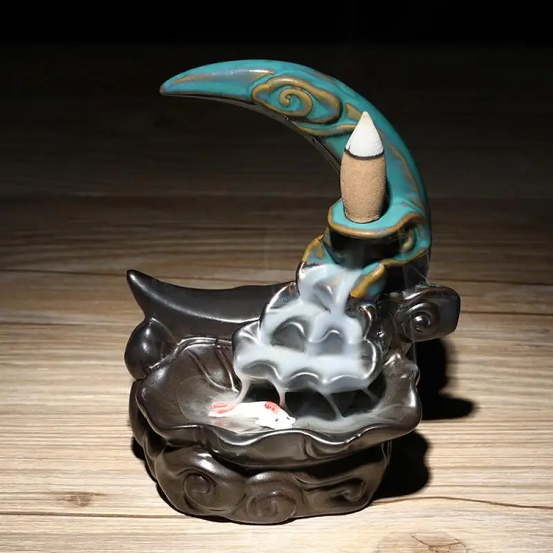 Crescent-Shaped Ceramic Backflow Incense Burners Creative Living Room Porch Office Decoration Crafts Ornaments Incense Burners
Crescent-Shaped Ceramic Backflow Incense Burners Creative Living Room Porch Office Decoration Crafts Ornaments Incense Burners