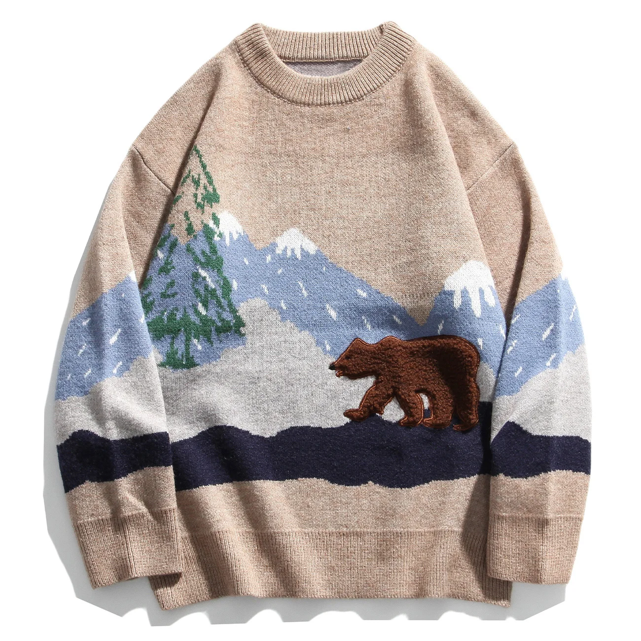 Hip Hop Streetwear Snow Mountain Bear Mens Knitted Sweater Autumn Harajuku Sweater Oversize Cotton Loose Pullover Men Clothing
Hip Hop Streetwear Snow Mountain Bear Mens Knitted Sweater Autumn Harajuku Sweater Oversize Cotton Loose Pullover Men Clothing