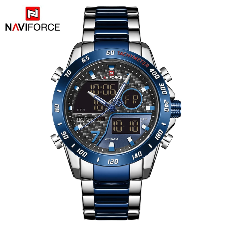 Часы наручные NAVIFORCE мужские спортивные роскошные армейские модные цифровые