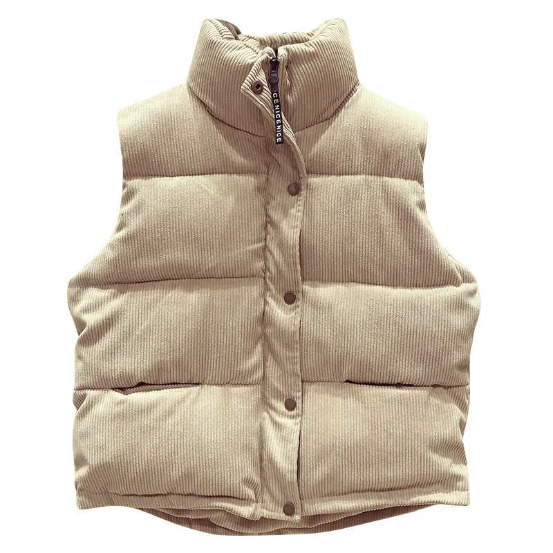 Women's padded vest for fall/winter new style cotton-padded jacket short wild corduroy vest jacket
Women's padded vest for fall/winter new style cotton-padded jacket short wild corduroy vest jacket