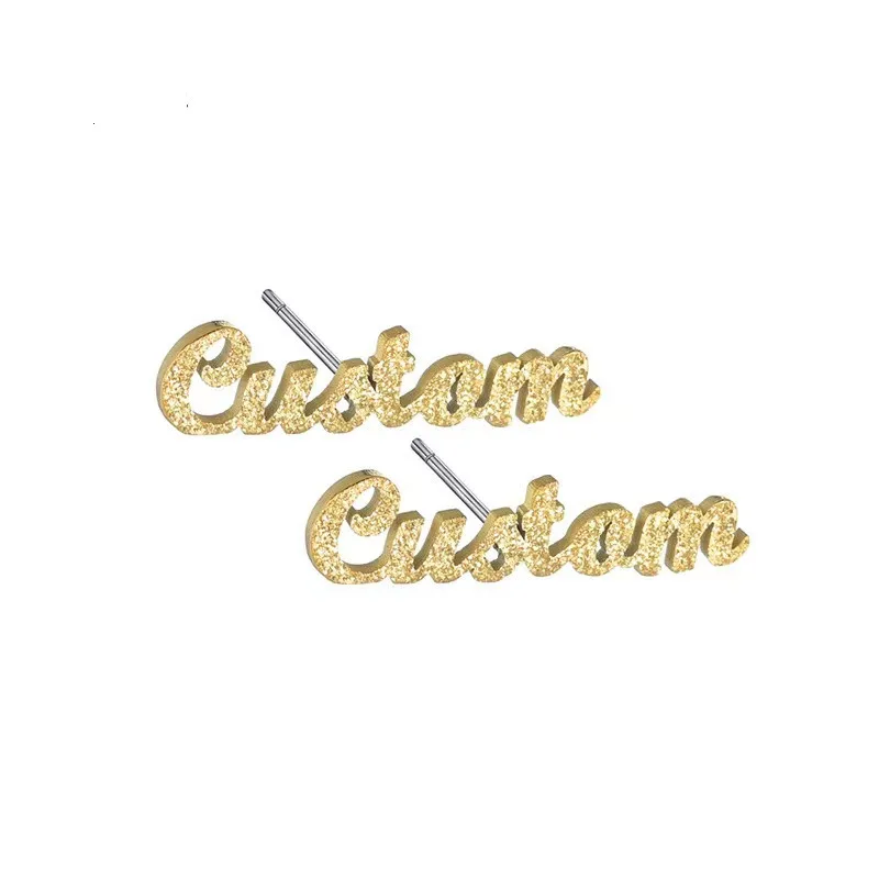 Frosted Custom Name stud Earrings Personalized Stainless Steel Gold stud EarringsFemme for Women Girls Accessories Gifts 
Frosted Custom Name stud Earrings Personalized Stainless Steel Gold stud EarringsFemme for Women Girls Accessories Gifts