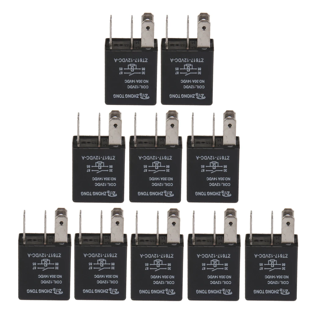 10Pcs ZT617-12V-A-R DC 12V 30A 30 AMP SPST Relay Relays, 4 Pins Automotive Relay Replacement for Auto Car Truck Boat
10Pcs ZT617-12V-A-R DC 12V 30A 30 AMP SPST Relay Relays, 4 Pins Automotive Relay Replacement for Auto Car Truck Boat