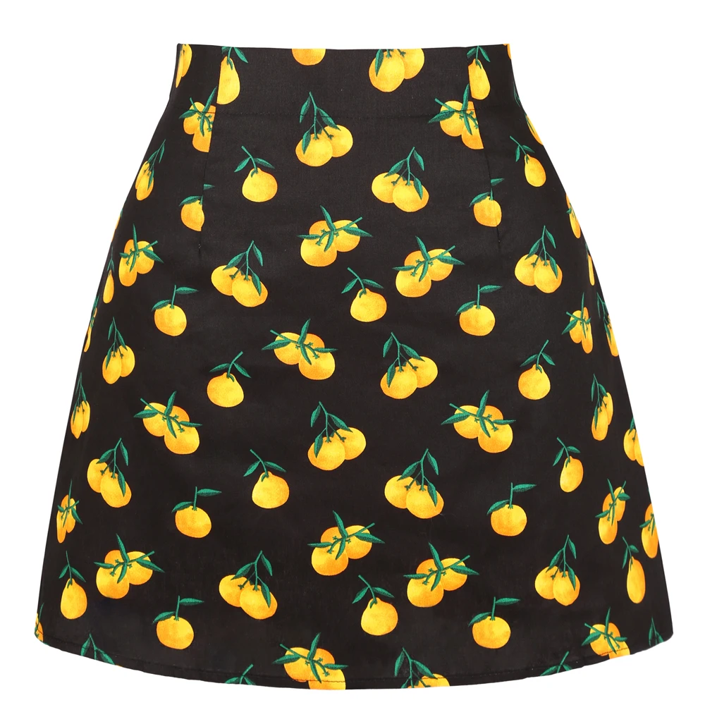 Summer Women Cotton Black Skirt SS0008 Vintage Retro Ladies skirt women High Waist Fruits Print Orange Sexy Short Mini Skirt
Summer Women Cotton Black Skirt SS0008 Vintage Retro Ladies skirt women High Waist Fruits Print Orange Sexy Short Mini Skirt