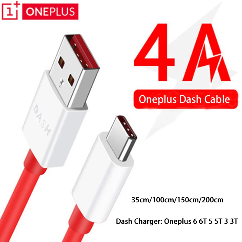 Кабель для зарядного устройства OnePlus 6 0 35/1/1 5/2 м 4 а Type C кабель One Plus 6T 5T 5 3T 3