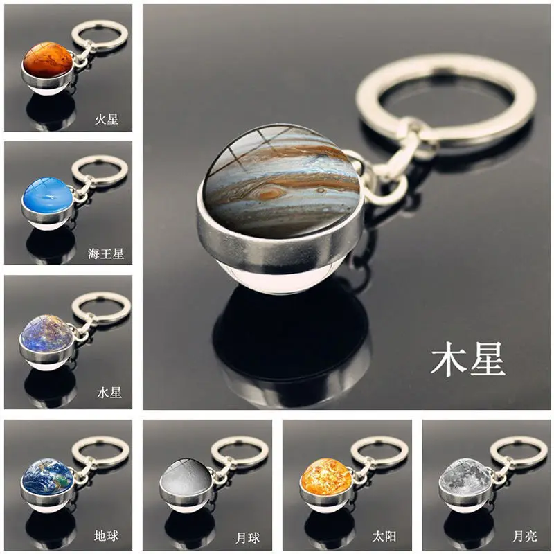 Solar System Planet Keychain Galaxy Nebula Space Moon Earth Sun Mars Arts Keyring Double Side Glass Ball Key Chain Decorations
Solar System Planet Keychain Galaxy Nebula Space Moon Earth Sun Mars Arts Keyring Double Side Glass Ball Key Chain Decorations