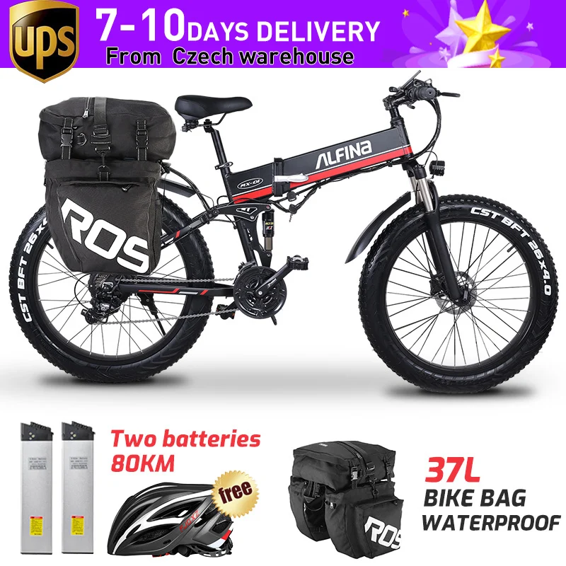(EU Stock)ALFINA FX-01 1000W 12.8AH Mountain electric bicycle SnowBike MTB 45KM/h 26 Inch Tires Waterproof and Foldable Ebike
(EU Stock)ALFINA FX-01 1000W 12.8AH Mountain electric bicycle SnowBike MTB 45KM/h 26 Inch Tires Waterproof and Foldable Ebike