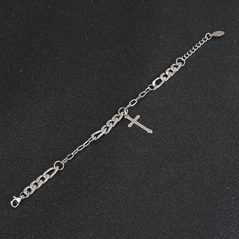 NANDESI 2021 Charm Cross Chain Bracelet Fashion Jewelry Men's Stainless Steel Curb Link Silver Color 17CM/19CM/21CM
NANDESI 2021 Charm Cross Chain Bracelet Fashion Jewelry Men's Stainless Steel Curb Link Silver Color 17CM/19CM/21CM