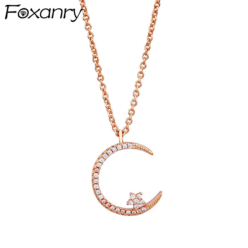 Женское Ожерелье из стерлингового серебра 925 пробы с сияющей Луной и звездами из фианита Foxanry, новое модное элегантное свадебное ювелирное и...
Женское Ожерелье из стерлингового серебра 925 пробы с сияющей Луной и звездами из фианита Foxanry, новое модное элегантное свадебное ювелирное и...