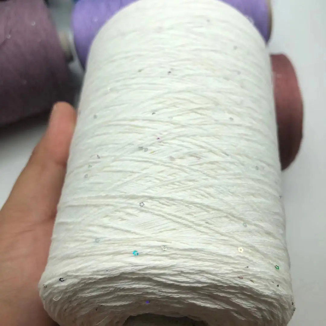 

500g 6# Sequin Linen Yarn for hand knitting Crochet lace yarn to knit Twist silk line threads DIY handmake Crocheting