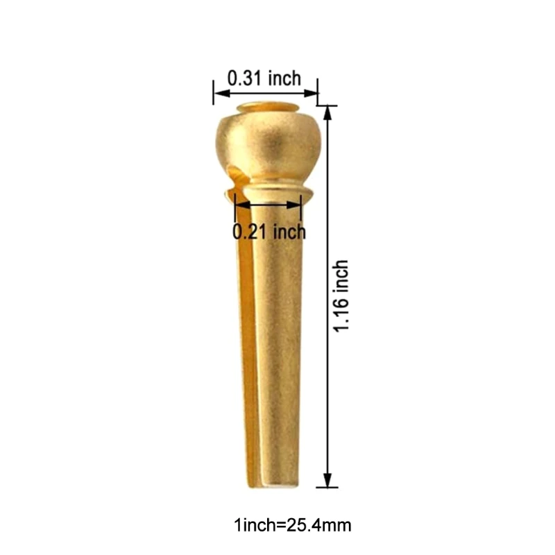 Guitar Bridge Pins 6pcs Pure Brass Endpin for Acoustic Guitar 6 Strings Nail Pegs Fixed Cone, Replacement Parts
Guitar Bridge Pins 6pcs Pure Brass Endpin for Acoustic Guitar 6 Strings Nail Pegs Fixed Cone, Replacement Parts