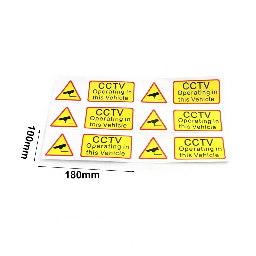 6Pcs Warning Sticker Attractive Wear-resistant 90 x 30mm CCTV OPERATING IN THIS VEHICLE Car Warning Trim for Car
6Pcs Warning Sticker Attractive Wear-resistant 90 x 30mm CCTV OPERATING IN THIS VEHICLE Car Warning Trim for Car