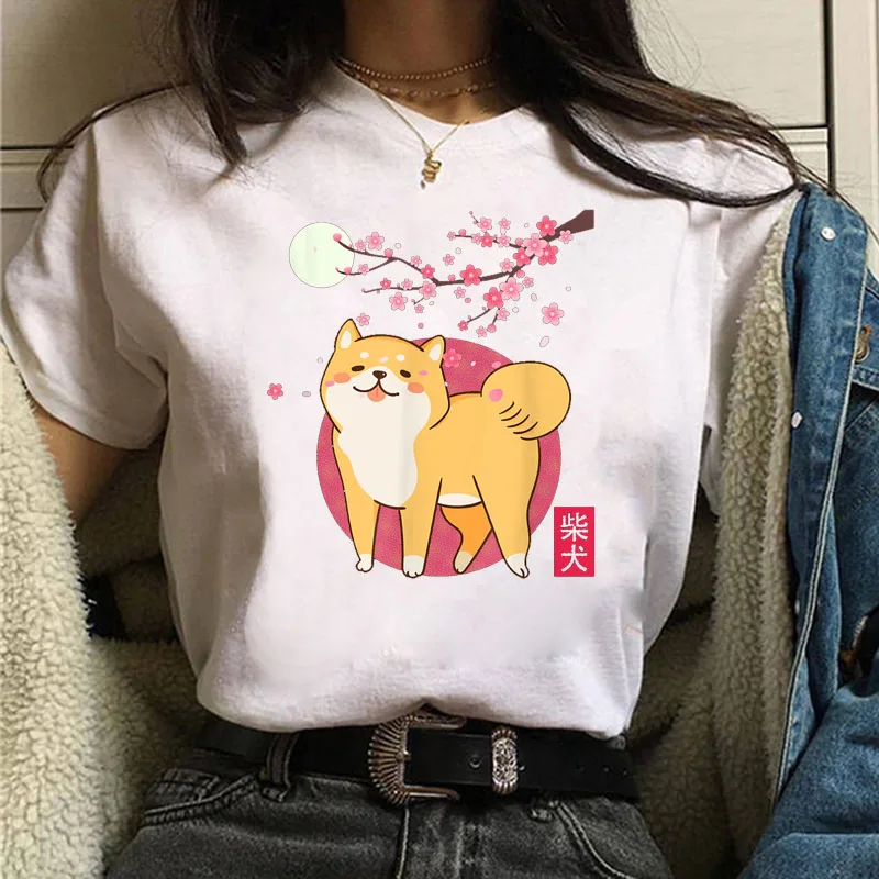 

Face Mask Shiba Inu T Shirt Funny Cute Animal Shirt Women Ulzzang T-shirt Female Tees Harajuku Tee Shirt Cartoon Cute Tops T-shi