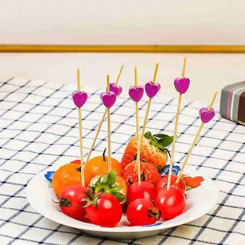 One-time Lengthened Bamboo Stick Creative Heart-shaped Cm Fruit Snack Decoration Stick Fruit Dried Length 11.8 H4R4 
One-time Lengthened Bamboo Stick Creative Heart-shaped Cm Fruit Snack Decoration Stick Fruit Dried Length 11.8 H4R4