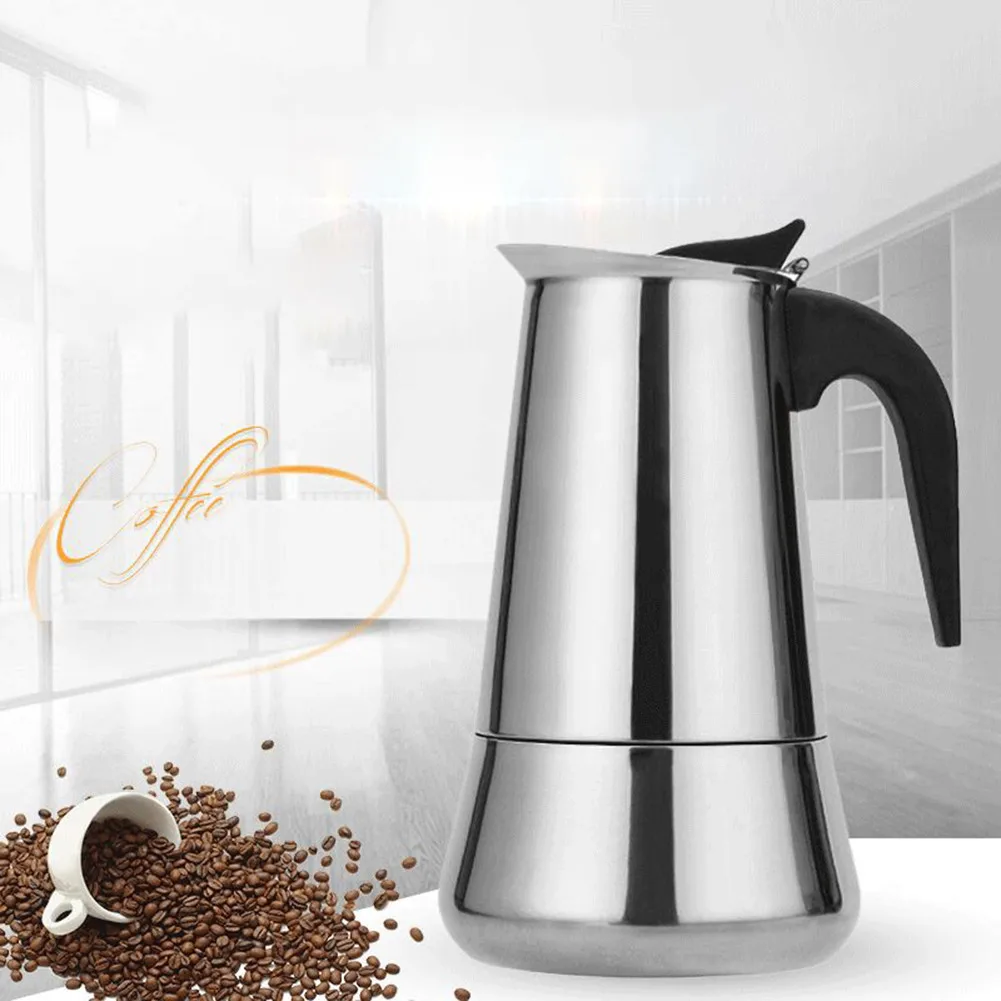 Stainless Steel Coffee Pot Moka Pots Mocha Espresso Latte Percolator Stove Coffee Maker Pot Cafetiere Latte Stovetop Jug
Stainless Steel Coffee Pot Moka Pots Mocha Espresso Latte Percolator Stove Coffee Maker Pot Cafetiere Latte Stovetop Jug