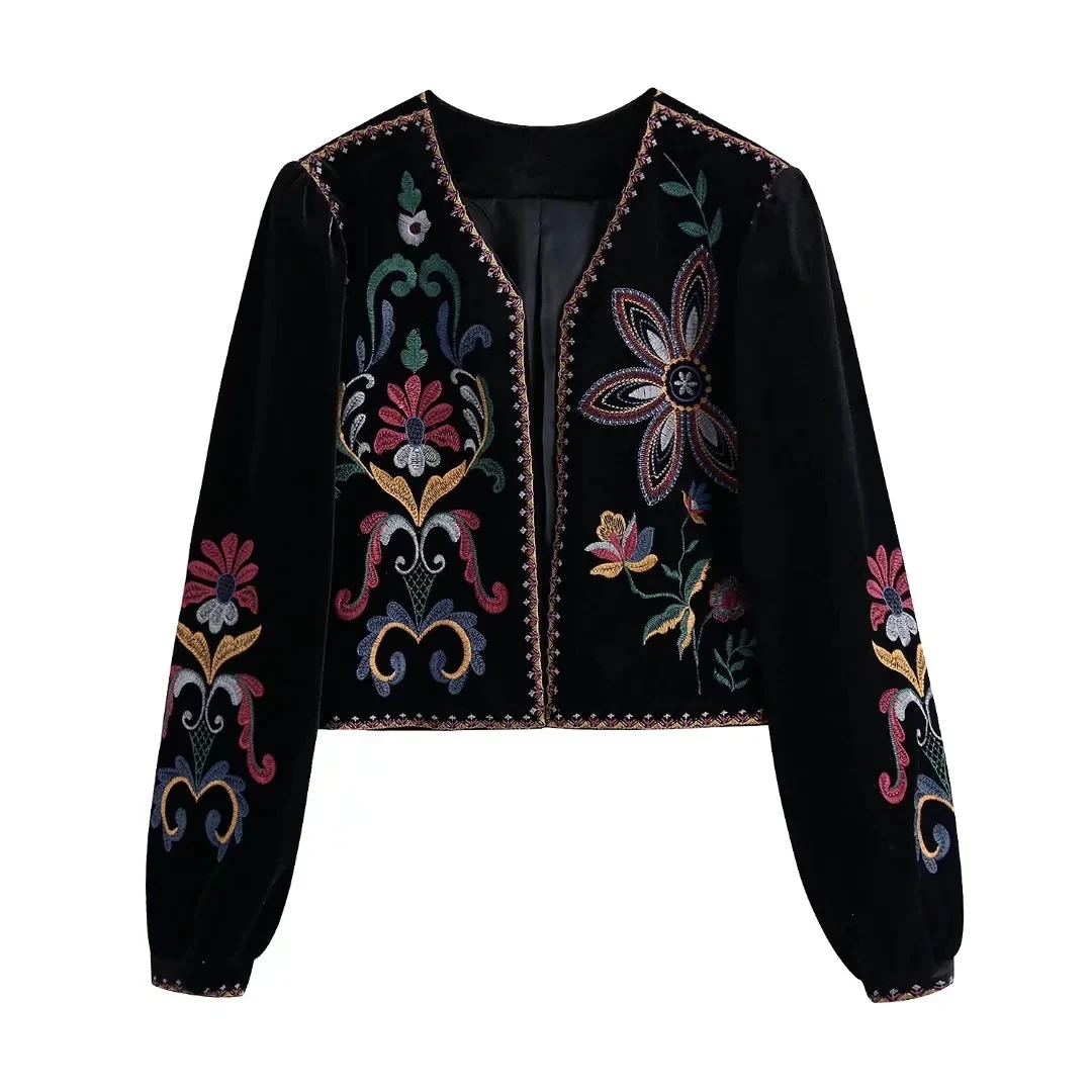 Vintage Black Floral Print Women Jacket Coat Open Stitch Fashion Girls Spring Long Sleeve Cropped Top Chic High Street Outerwear
Vintage Black Floral Print Women Jacket Coat Open Stitch Fashion Girls Spring Long Sleeve Cropped Top Chic High Street Outerwear