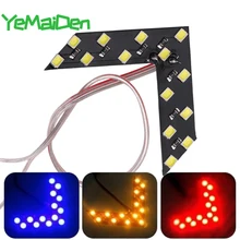 1x Car LED rear view mirror arrow panel light Mirror Indicator Turn Signal Bulb Car LED Rearview mirror light Styling Red Yellow